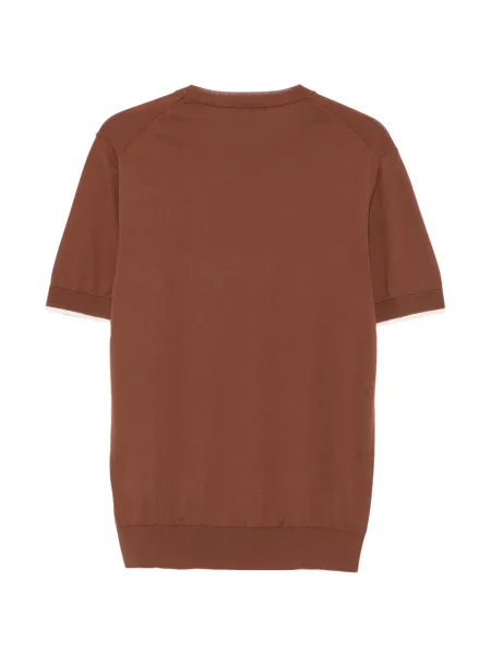Tricou Paolo Pecora cu decolteu rotund maro