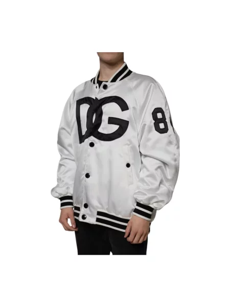 Kurtka bomber Dolce And Gabbana z logo biały