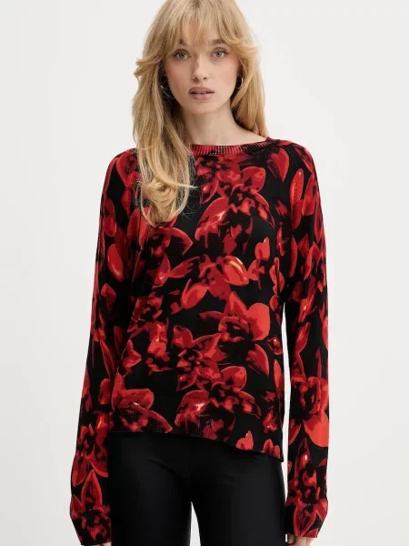 Sweter Desigual czerwony