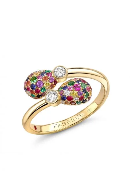 Inel Fabergé cu strasuri galben