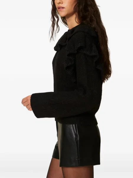 Pulover Twinset cu volane negru