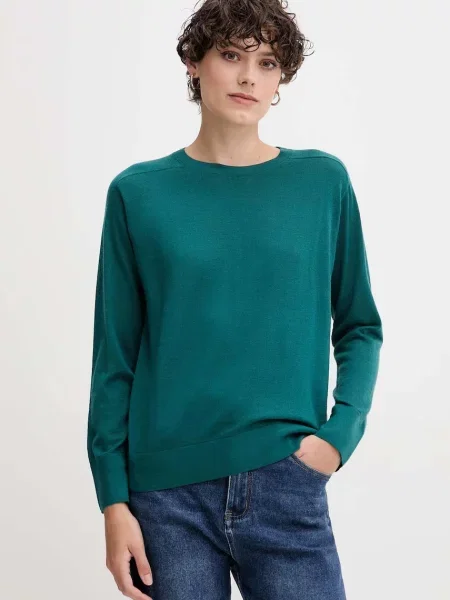 Вълнен пуловер United Colors of Benetton от лека материя сиво