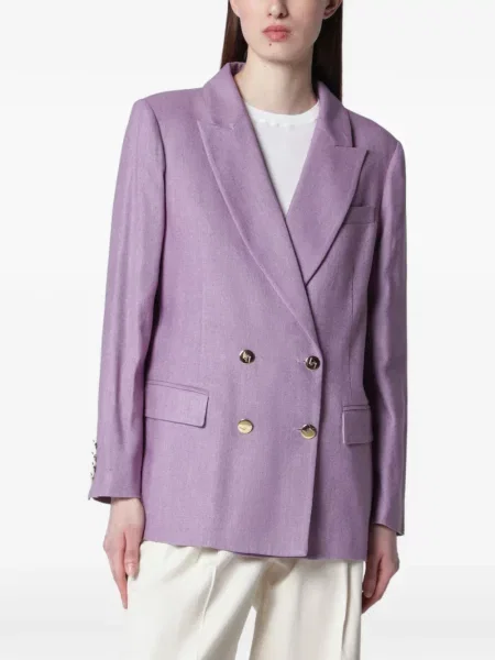 Sacou Vitovi de mătase cu două rânduri de nasturi violet