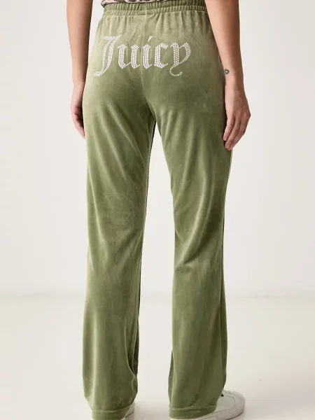 Velúr futó nadrág Juicy Couture zöld