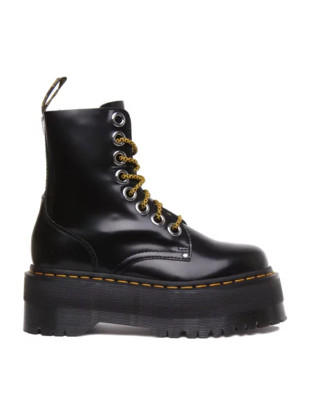 Botki Dr. Martens sznurowane skórzane na platformie czarne