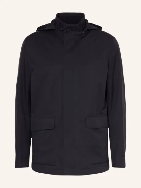 Zegna Parka Z Odpinanym Kapturem blau granatowa