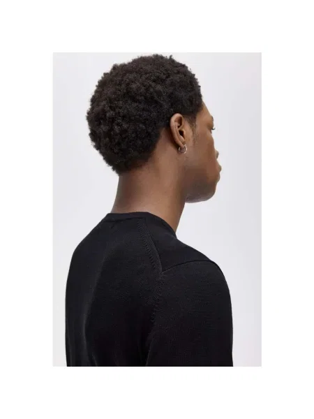 Pulover Fred Perry cu decolteu rotund clasic negru