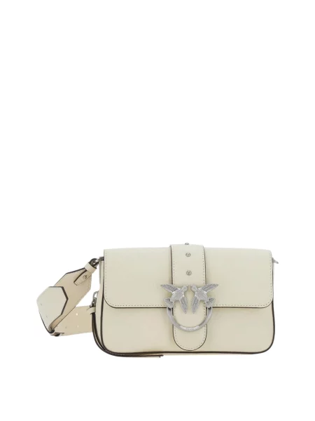PINKO Válltáskák Pinko Sac Rabat Love One Slouchy Zip Mini Vite Blanc' fehér