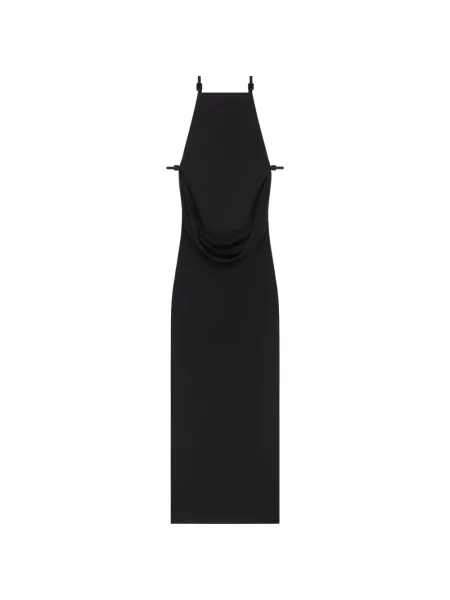Rochie maxi Courreges drapată negru