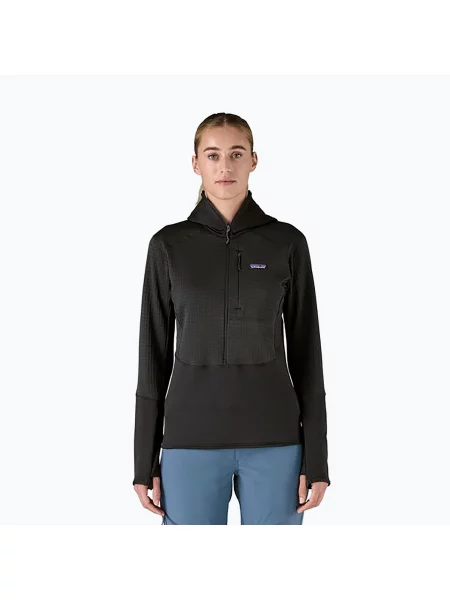 Softshellová bunda Patagonia R1 Hybrid Pullover Hoody black černá