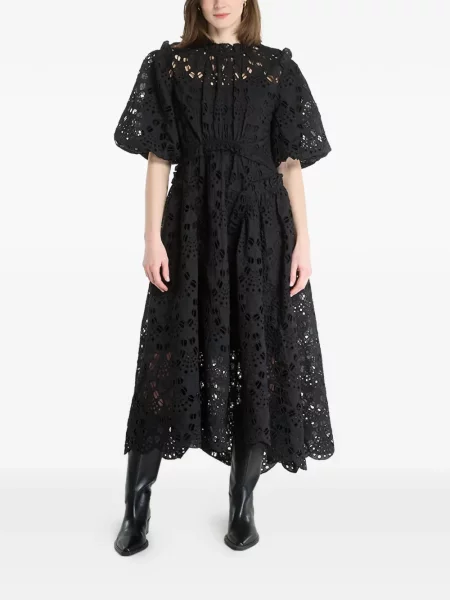 Rochie midi Allsaints cu broderie negru