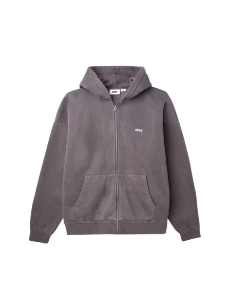 Bluza rozpinana Obey z kapturem czarna