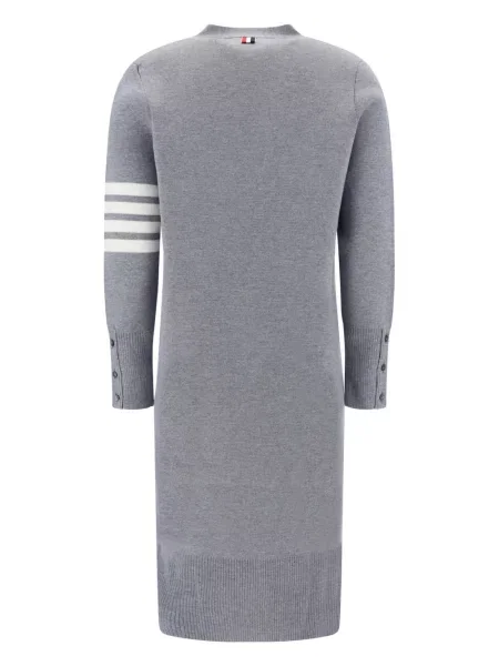 Cardigan Thom Browne din lână merinos gri