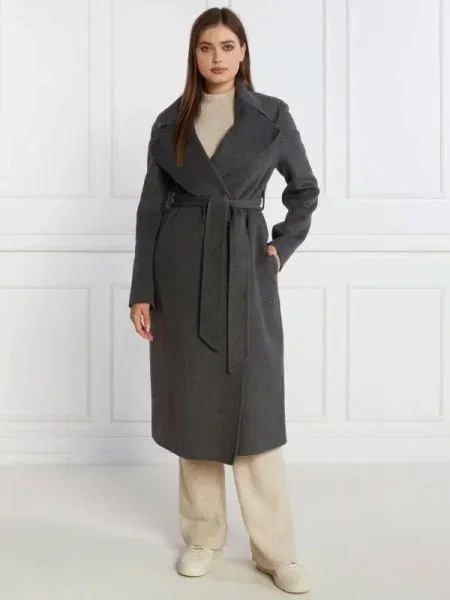 LAUREN RALPH LAUREN De lână palton cu adaos de cașmir gri
