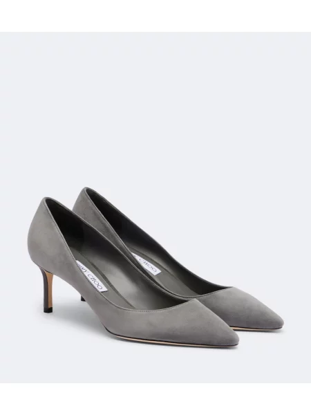 Pantofi cu toc Jimmy Choo din piele de căprioară gri