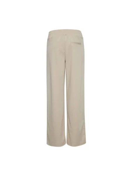 Długie szerokie lniane kuloty Ichi beżowe