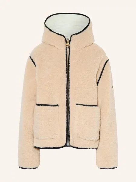 Barbour International Bunda Z Medvídkové Kožešiny Ramona režná černá