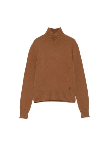 Sweter Ami Paris brązowy