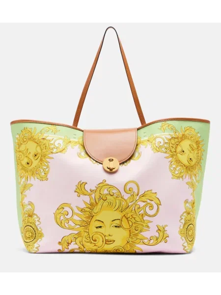 Geantă shopper Versace cu imagine din canvas roz