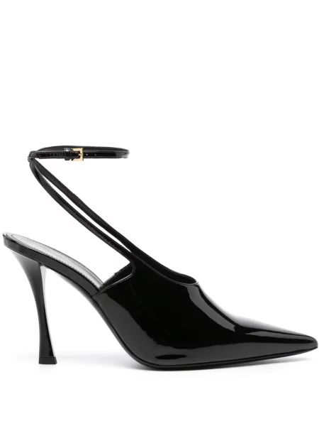 Pantofi cu toc Givenchy din piele de lac slingback negru