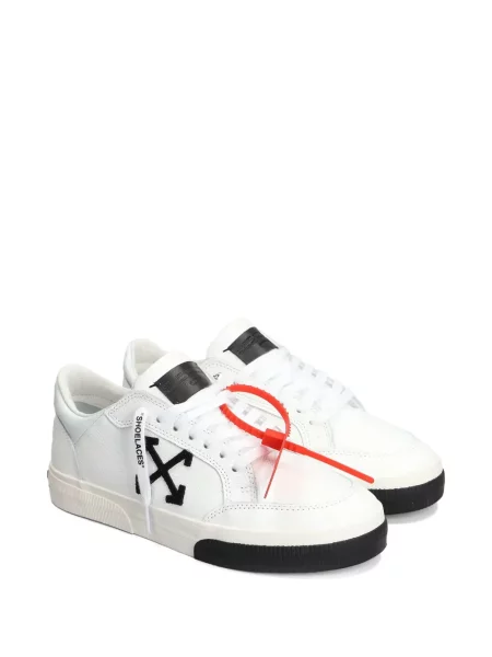 Sneakerși Off-white cu șireturi din dantelă alb