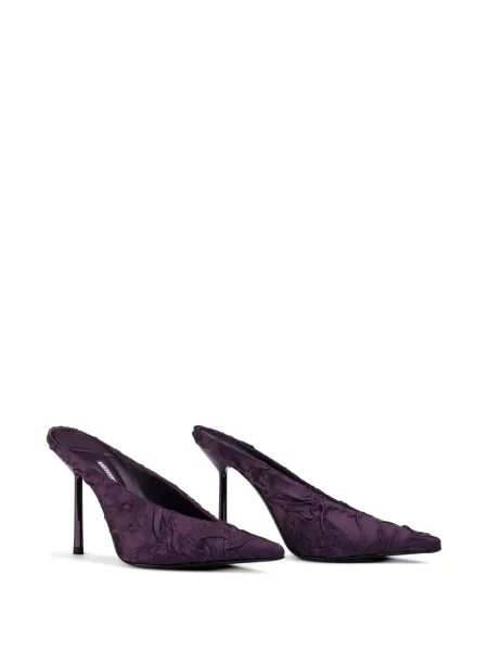 Σατέν mules Le Silla με βολάν μωβ