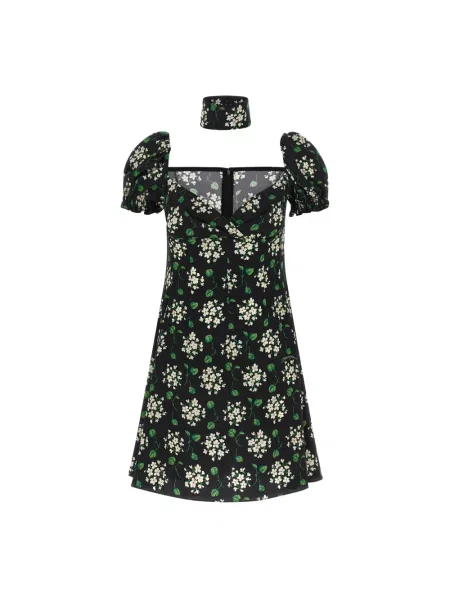 Sukienka mini Dolce And Gabbana w kwiatki czarna