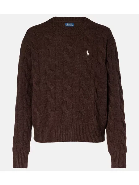 Sweter Polo Ralph Lauren wełniany brązowy