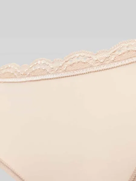 Figi z obszyciem koronką Calvin Klein Underwear beżowe