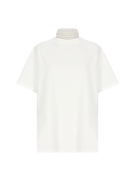 Koszulka Maison Margiela z kołnierzem biała
