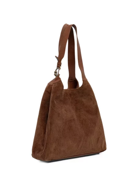 Τσάντα shopper Coccinelle κοτλέ καφέ