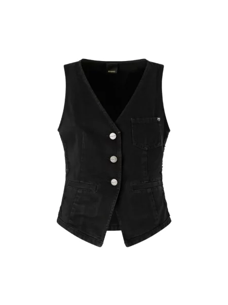 Kamizelka jeansowa Pinko czarna