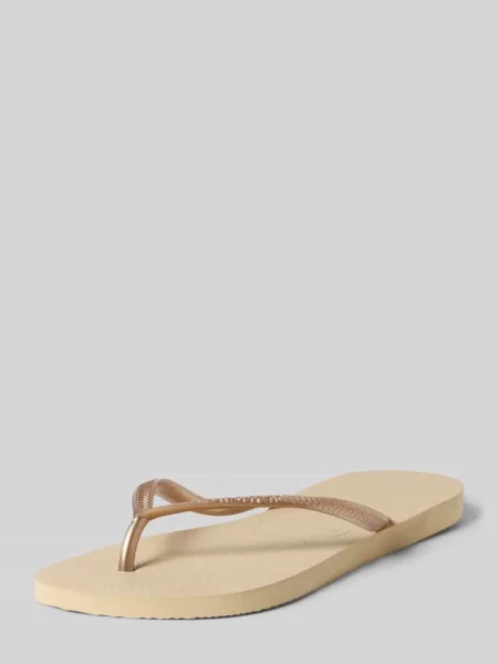 Japonki z detal z logo Havaianas beżowe