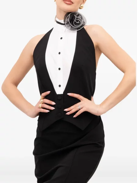 Sukienka midi Babylone Paris do kolan garniturowa czarna