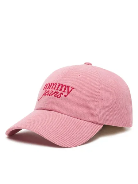 Шапка с козирка Tommy Jeans Script розов