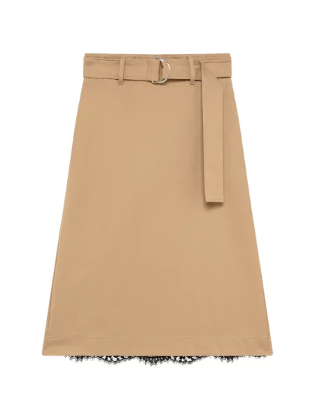 Cu centură fustă midi Msgm din dantelă