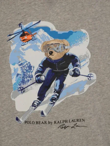 Пуловер Polo Ralph Lauren с принт с кръгло деколте сиво