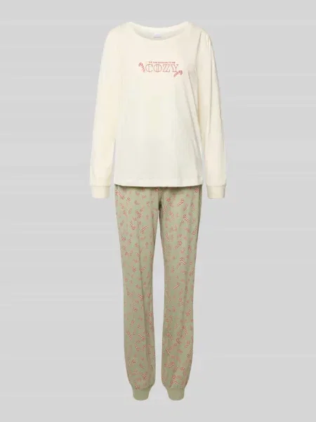 Piżama z nadrukiem z napisem Lascana