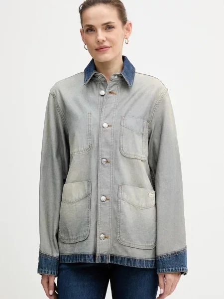 Calvin Klein Jeans kurtka jeansowa przejściowa niebieski