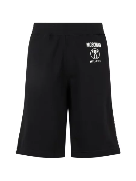 Pantaloni scurți Moschino cu dungi cu imagine negru