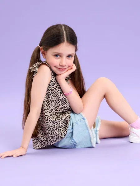 Sinsay Halenka na ramínkách s leopardím vzorem s volánky vícebarevná