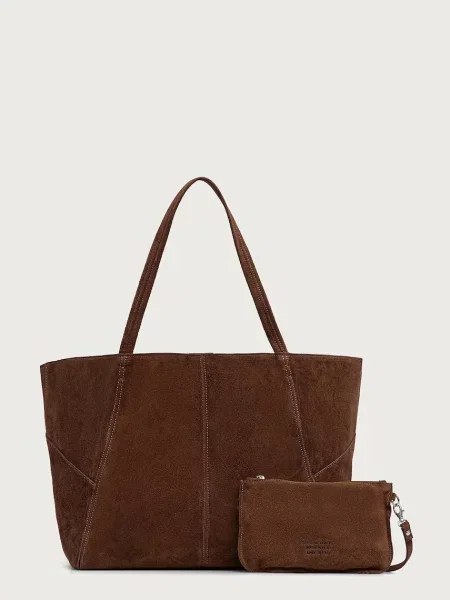 Answear.LAB geantă shopper pentru femei din piele întoarsă maro