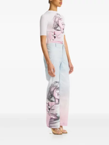 Raštuotos kelnės Maisie Wilen mėlyna