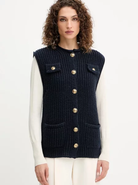 Luisa Spagnoli vestă de lână bleumarin