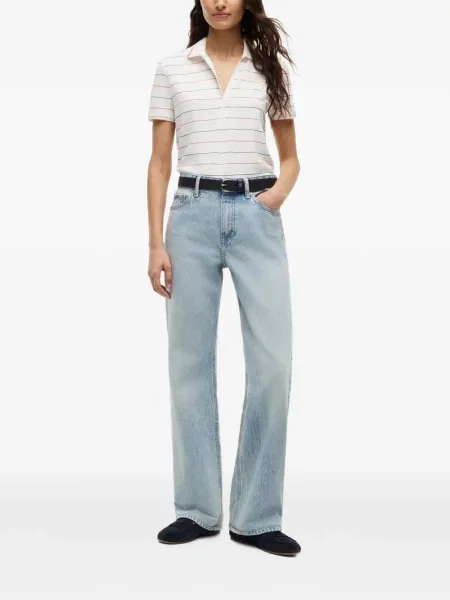 Top Tommy Hilfiger cu dungi alb