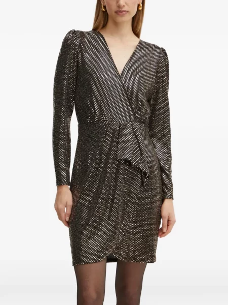 Rochie mini Morgan cu decolteu în V negru