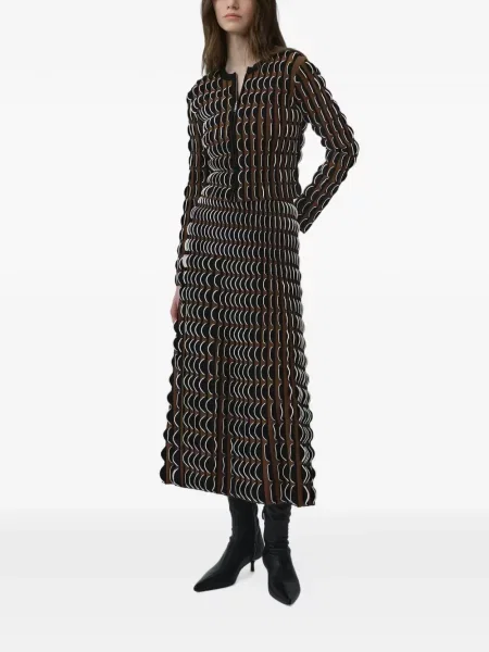 Decupat cardigan Simkhai cu imprimeu geometric maro