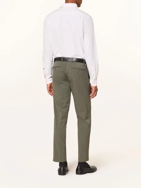 Paul Oblekové Kalhoty Slim Fit olive olivový