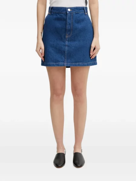 Fusta mini Maison Kitsune cu autograf albastru