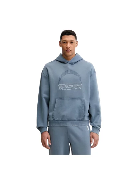 Bluza z kapturem Guess niebieska